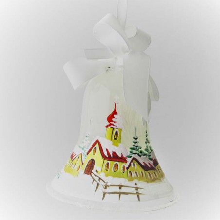 Glasglocke 080 mm weiss Perle zum hängen