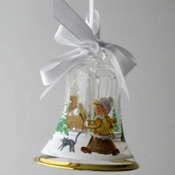 Glasglocke 080 mm Klar mit Goldrand zum hängen