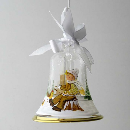 Glasglocke 080 mm Klar mit Goldrand zum hängen