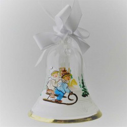 Glasglocke 080 mm Klar mit Goldrand zum hängen