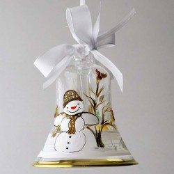 Glasglocke 080 mm Klar mit Goldrand zum Hängen