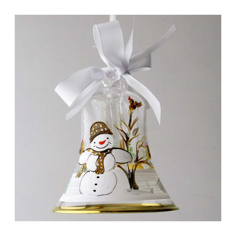 Glasglocke 080 mm Klar mit Goldrand zum Hängen