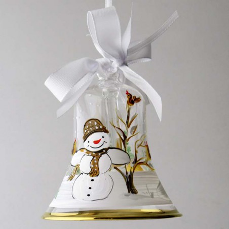 Glasglocke 080 mm Klar mit Goldrand zum Hängen