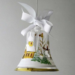 Glasglocke 080 mm Klar mit Goldrand zum Hängen