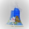 Glasglocke 100 mm Blau Baer Weihnacht mit Goldrand zum hängen