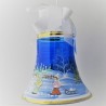 Glasglocke 180 mm Blau Winterlandschaft  mit Kind zum hängen