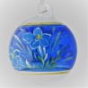 Glaskugel 060 mm Blau Enzian mit Goldrand zum hängen