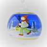 Glaskugel 060 mm Blau Winterlandschaft mit Goldrand zum hängen
