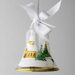 Glasglocke 060 mm Klar mit Goldrand zum hängen