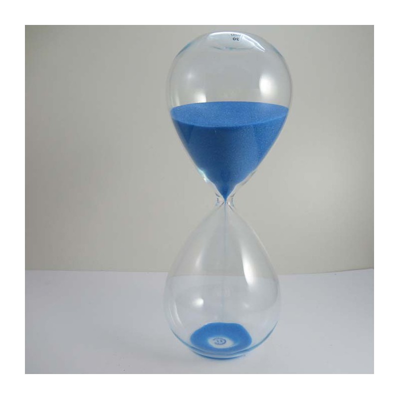 Glas-Sanduhr 30 Min. 20 cm Hellblau,