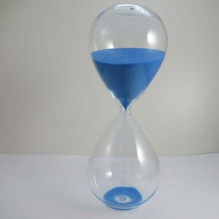 Glas-Sanduhr 30 Min. 20 cm Hellblau,