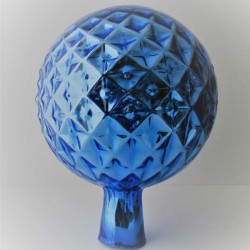 Glas Rosenkugel 18cm Hellblau mit Gittermuster  ca. 180 mm
