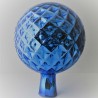 Glas Rosenkugel 18cm Hellblau mit Gittermuster  ca. 180 mm