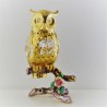 Eule auf Ast mit Swarovski Elements vergoldet