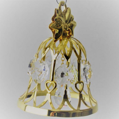 Glocke mit Swarovski Elements vergoldet zum hängen