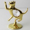 Katze auf Sockel Swarovski Elements vergoldet