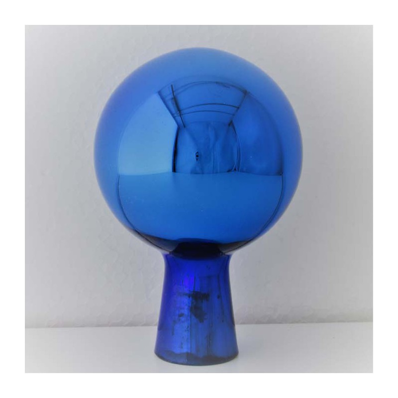 Glas Rosenkugel 10cm Blau Gartenkugel