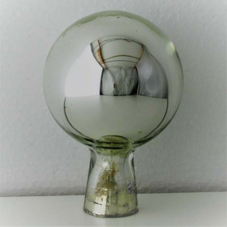 Glas Rosenkugel 17cm Silber Gartenkugel