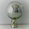 Glas Rosenkugel 17cm Silber Gartenkugel