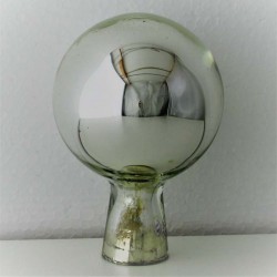 Glas Rosenkugel 12cm Silber Gartenkugel
