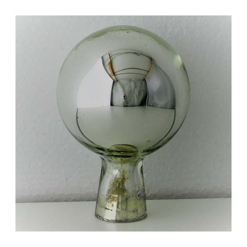 Glas Rosenkugel 12cm Silber Gartenkugel