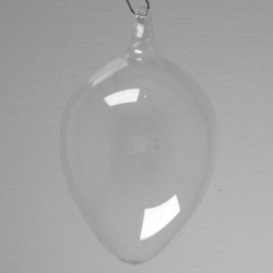 Glas Eier klar  7- 8 cm zum hängen