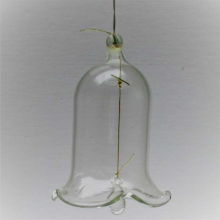 Glas Glocke  80mm klar  zum hängen