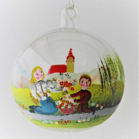 Glaskugel 100 mm Glaskugel Hochzeitspar, zum hängen