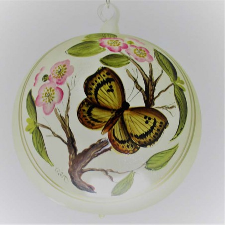 Glaskugel 100 mm Schmetterling klar, zum hängen
