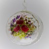 Glaskugel 100 mm Barock Blumenstrauss klar, zum hängen