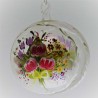 Glaskugel 100 mm Barock Blumenstrauss klar, zum hängen