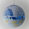 Glaskugel 140 mm Schaffe in Winterlandschaft klar, zum hängen