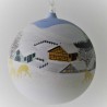 Glaskugel 140 mm Schaffe in Winterlandschaft, zum hängen