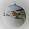 Glaskugel 140 mm Schaffe in Winterlandschaft, zum hängen
