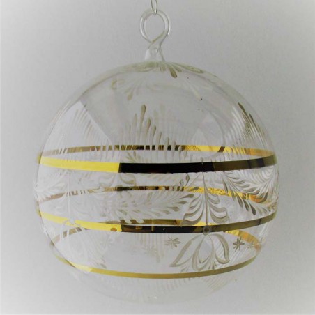 Glaskugel 120 mm Glaskugel Vergoldet weiss, zum hängen