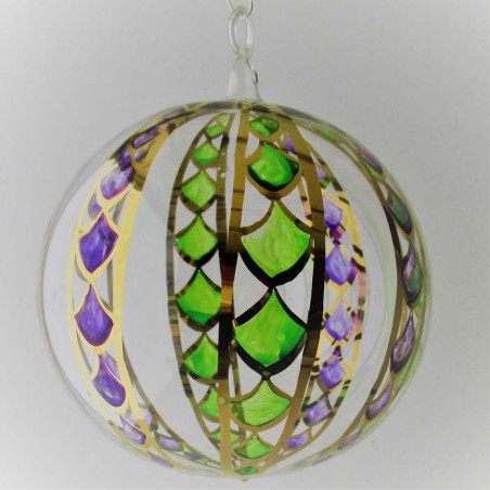 Glaskugel 120 mm Glaskugel Vergoldet bunt, zum hängen