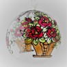 Glaskugel 120 mm Rosenstrauss, zum hängen