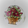 Glaskugel 120 mm Rosenstrauss, zum hängen