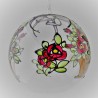 Glaskugel 120 mm Rosenstrauss, zum hängen
