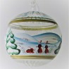 Glaskugel 100 mm Winterlandschaft Kinder, zum hängen