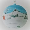 Glaskugel 120 mm Winterlandschaft mit Spitzkelche, zum hängen