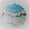 Glaskugel 120 mm Winterlandschaft mit Spitzkelche, zum hängen
