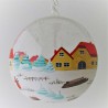 Glaskugel 120 mm Winterlandschaft mit Spitzkelche, zum hängen