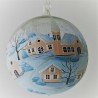 Glaskugel 120 mm Winterlandschaft mit Spitzkelche, zum hängen