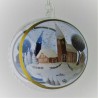 Glaskugel 100 mm Winterlandschaft mit Spitzkelche, zum hängen