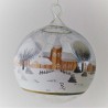 Glaskugel 120 mm Winterlandschaft mit Barockkirche, zum hängen