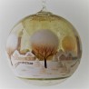 Glaskugel 140 mm Winterlandschaft mit Spitzkelche, zum hängen
