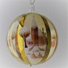 Glaskugel 080 mm Winterlandschaft mit Spitzkelche und Gold, zum hängen