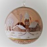 Glaskugel 120 mm Winterlandschaft  mit Barockkirche, zum hängen