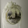 Glaskugel 140 mm Winterlandschaft mit Barockkirche und Masche, zum hängen